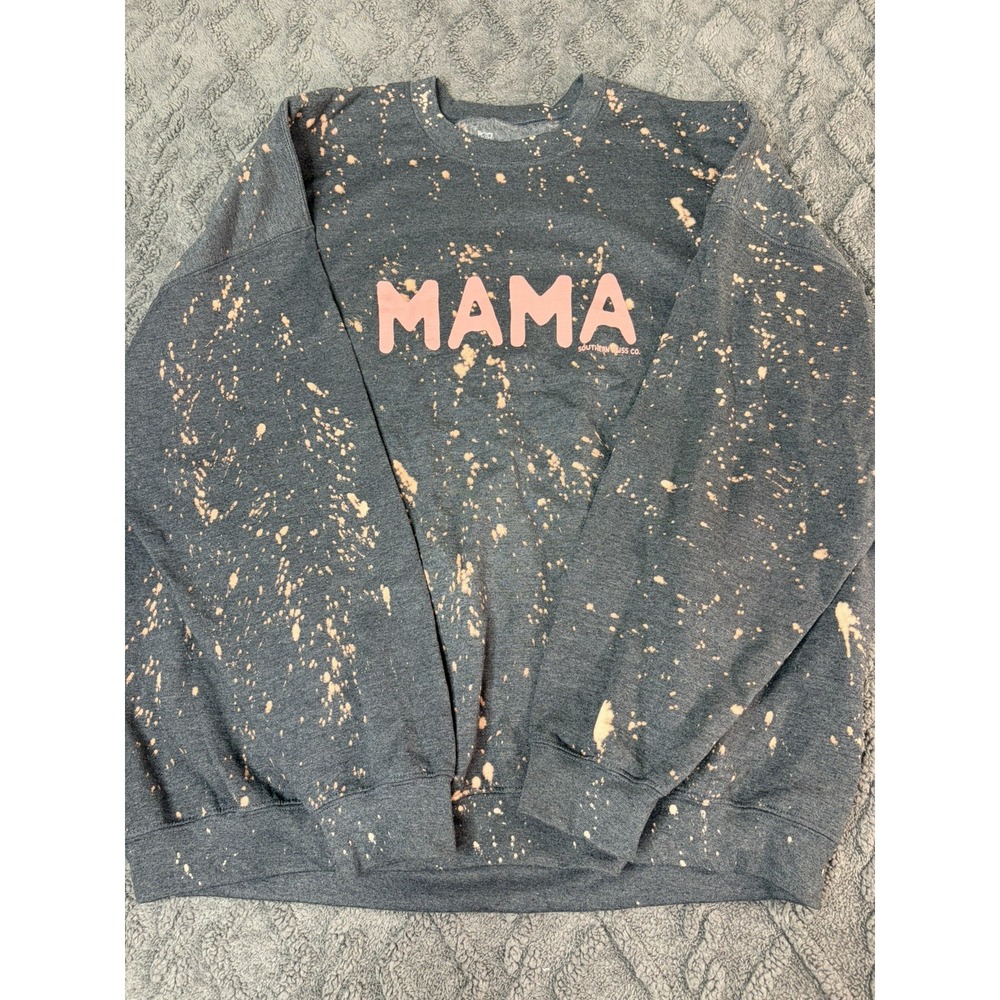 Mother Sweatshirt Paint Splatter Gray Women's 3X
